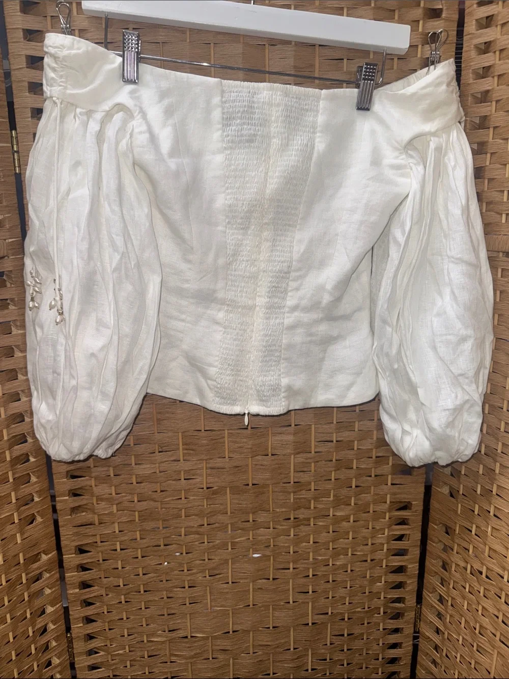 Zimmermann Linen off shoulder blouse